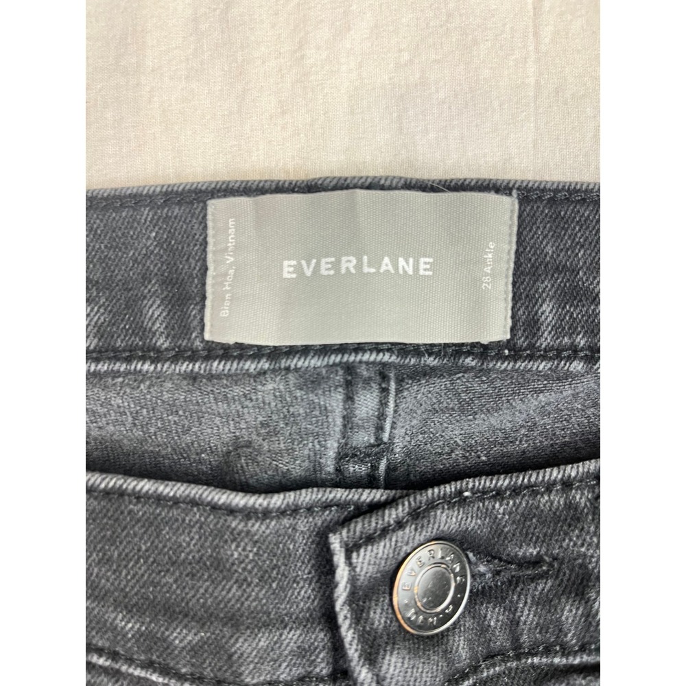 Everlane Womens High Rise Skinny Ankle Jeans Washed Black Size 28 Ankle - Picture 2 of 6